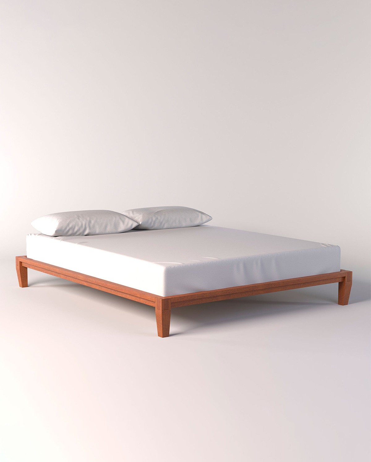 Cama baixa Ibirapuera de madeira maciça